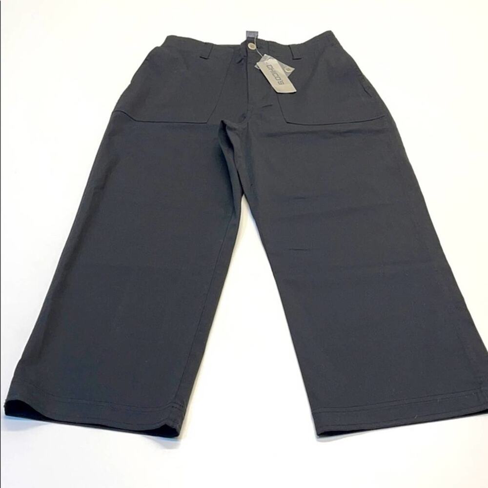 CHICO’S Womens 0 Black Ocean Beach Crop Pant